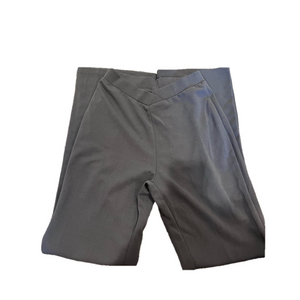 GRAY FLARE TROUSERS WITH V CUT